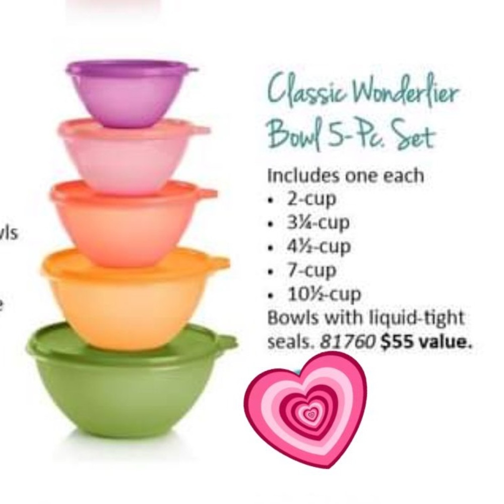 Tupperware Multicolor Nesting Bowl Set - Picture 2 of 2